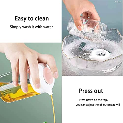 STARKENDY® Oil Dispenser with Brush 230 ml 2IN1 Olive Oil Jar Dispenser Bottle, Wide Opening Oil Bottle Container for Cooking, Baking, BBQ, Marinating (Pack of 2) - Image 3