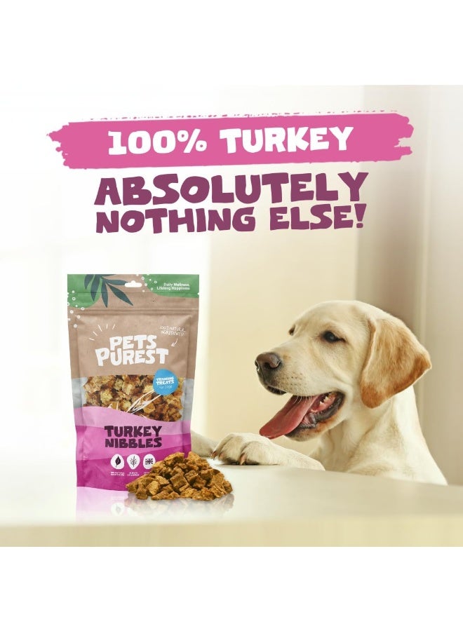 Pets Purest Turkey Nibble Dog Treats, Air-Dried Dog Training Treats - 100% Natural, Grain Free, Low Fat, Raw Dog Treats for Puppy, Adult & Senior - 100g - Image 2