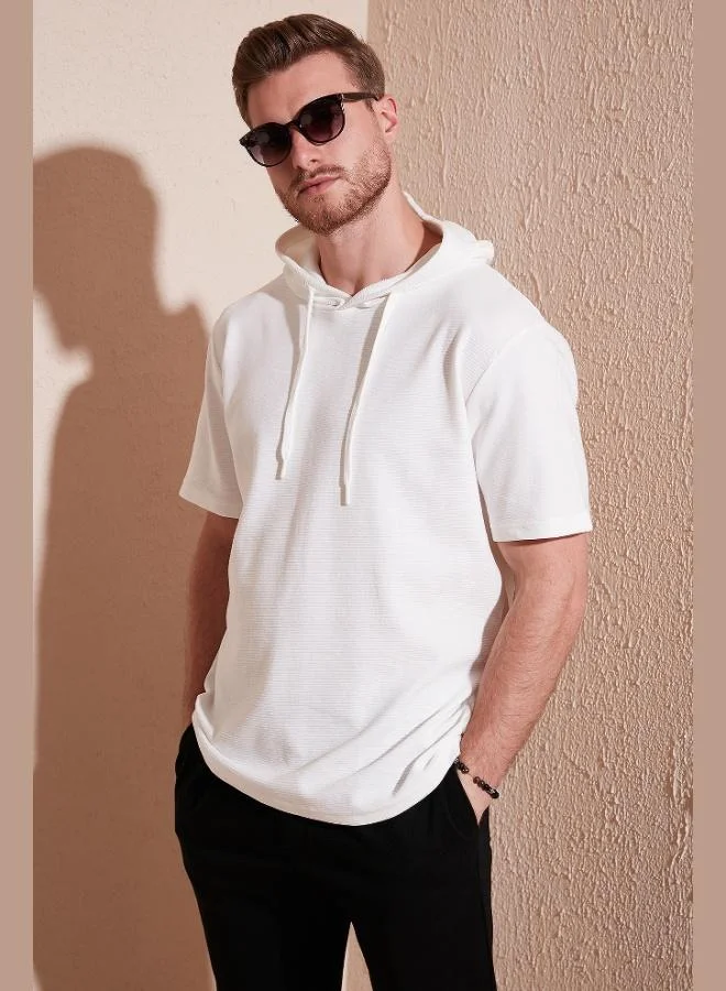 بوراتي تيشيرت قطن بقبعة مقاس كبير رجالي بوراتي