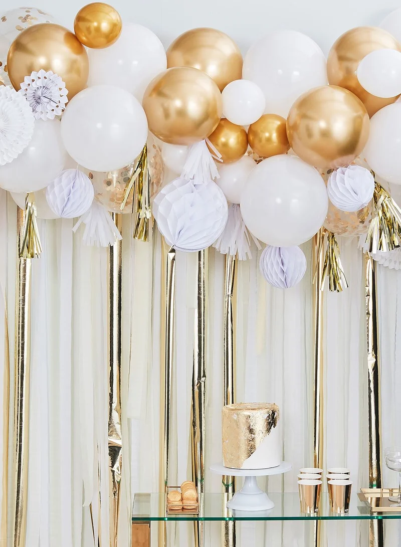 Ginger Ray Gold Balloon, Fan And Garland Backdrop