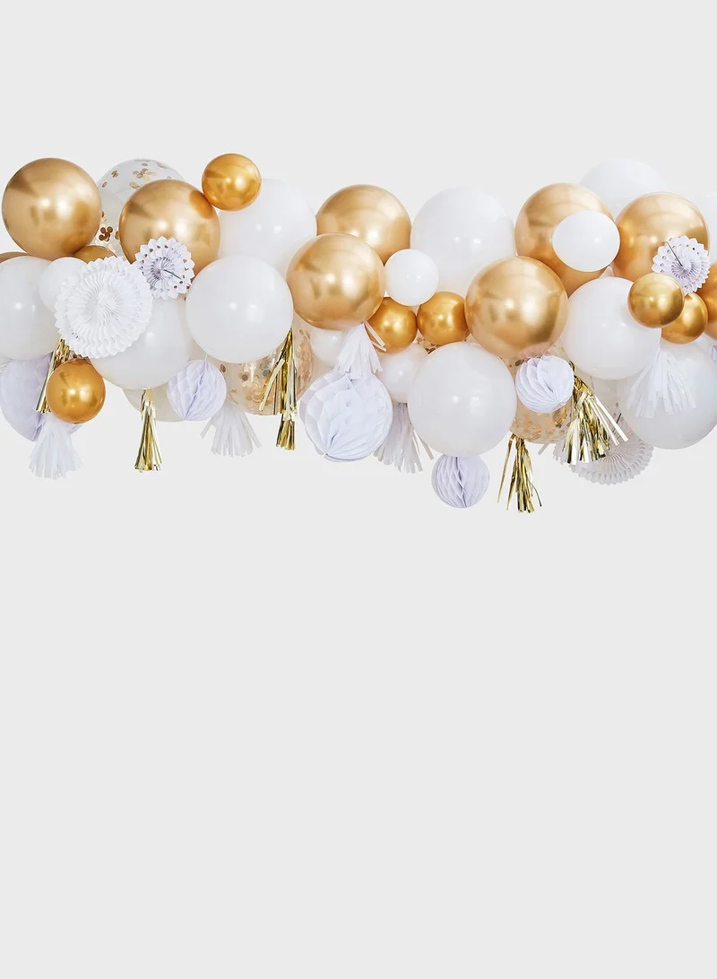Ginger Ray Gold Balloon, Fan And Garland Backdrop