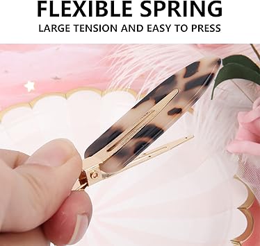 Yinhing No Bend Hair Clip No Crease Duckbill Hair Clips No Crease Hair Clips Bangs Hair Clip No Dent Hair Barrettes Styling Duckbill ClipsLeopard - Image 3