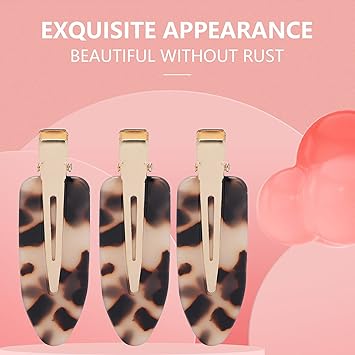 Yinhing No Bend Hair Clip No Crease Duckbill Hair Clips No Crease Hair Clips Bangs Hair Clip No Dent Hair Barrettes Styling Duckbill ClipsLeopard - Image 2