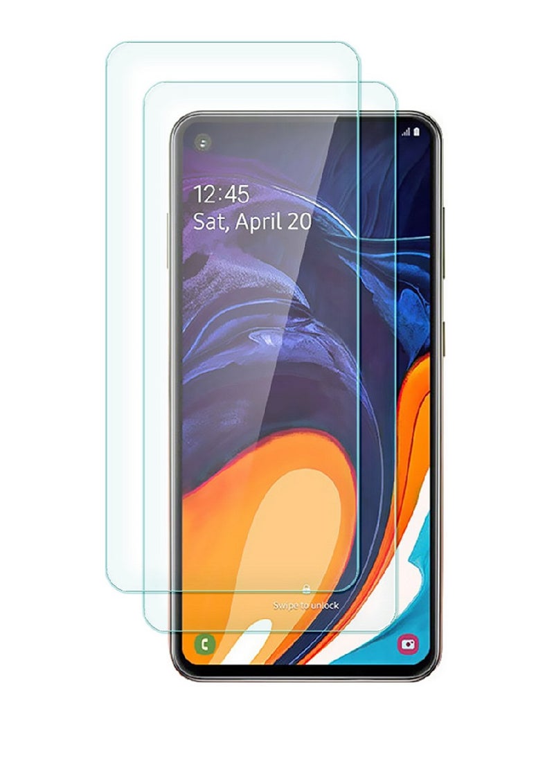 Super 2 Pieces Tempered Glass Screen Protector Clear Designed For Samsung Galaxy A60 Full Screen Coverage And Bubble Free - Image 1