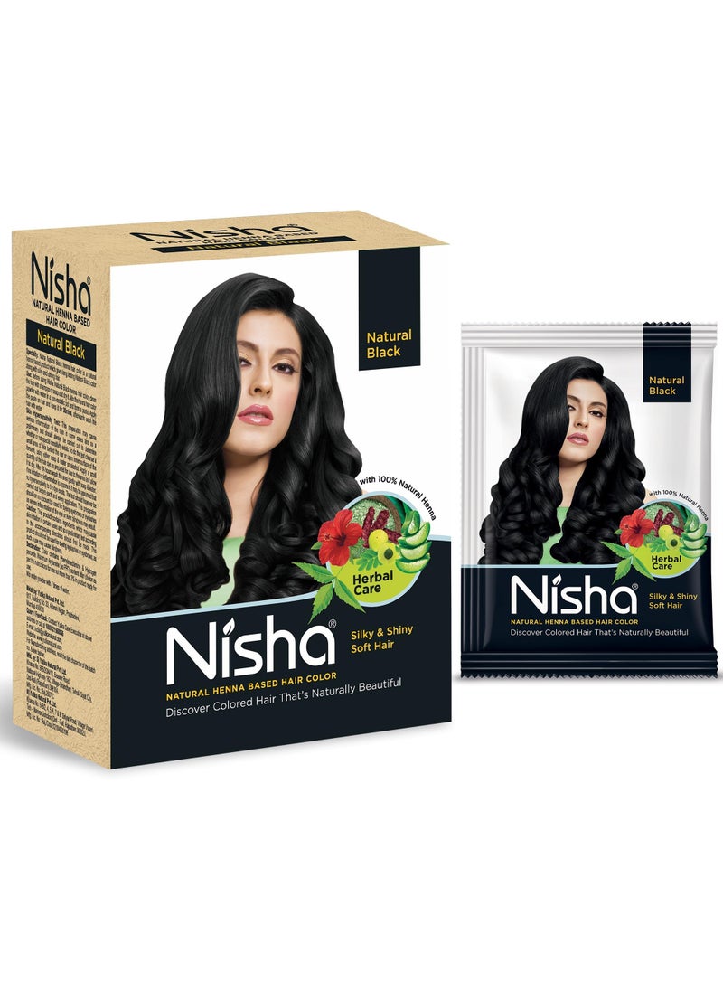 Nisha - Nisha Natural Henna Based Hair Color, Permanent Black Hair Color Dye, Natural Premium Henna, 100% Grey Coverage, Natural Black, 2.12 oz - Image 1
