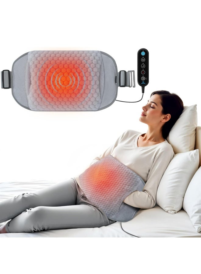 Comfier CF-6413 Heated Waist Belt with Vibration Massage, Extra Large Heating Pad Wrap for Back & Waist, Adjustable Heat Levels, Plush Fabric, Auto Shut-Off Timer - Image 1
