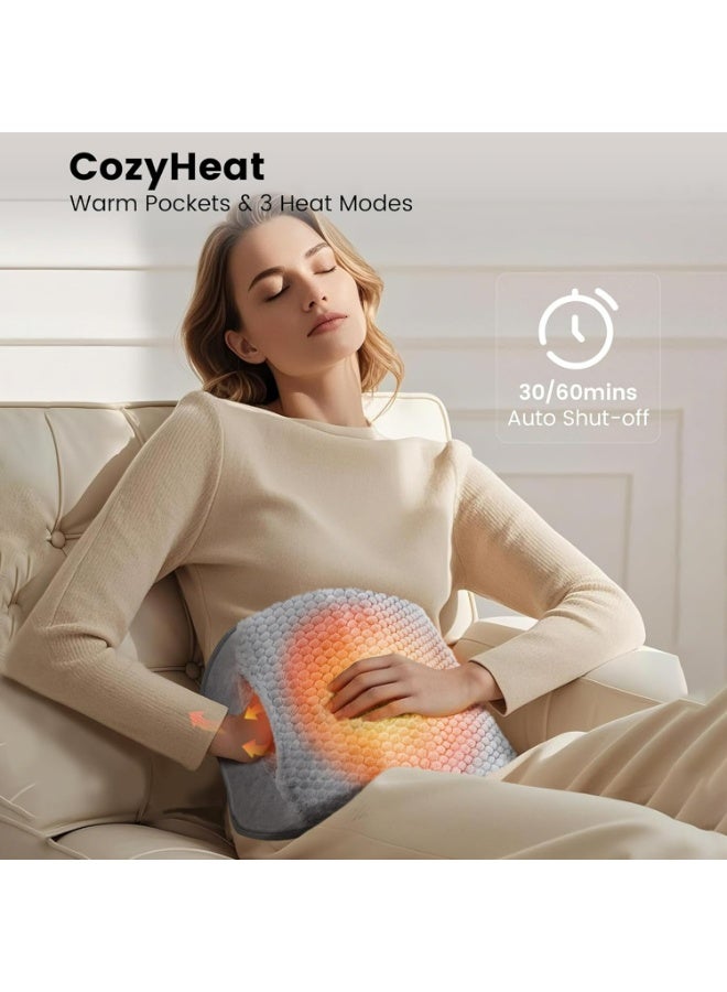 Comfier CF-6413 Heated Waist Belt with Vibration Massage, Extra Large Heating Pad Wrap for Back & Waist, Adjustable Heat Levels, Plush Fabric, Auto Shut-Off Timer - Image 3