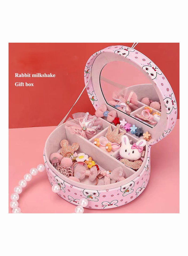 1-Set Cute Hair Accessories Hair Clip Set,Girl Cartoon Hair Clip Bow Headgears Set,Hairpin Hair Ring Elastic Headdress - Image 1