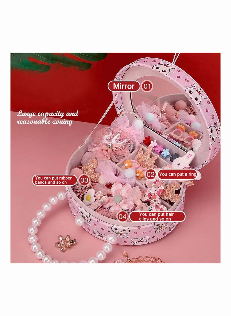 1-Set Cute Hair Accessories Hair Clip Set,Girl Cartoon Hair Clip Bow Headgears Set,Hairpin Hair Ring Elastic Headdress - Image 3