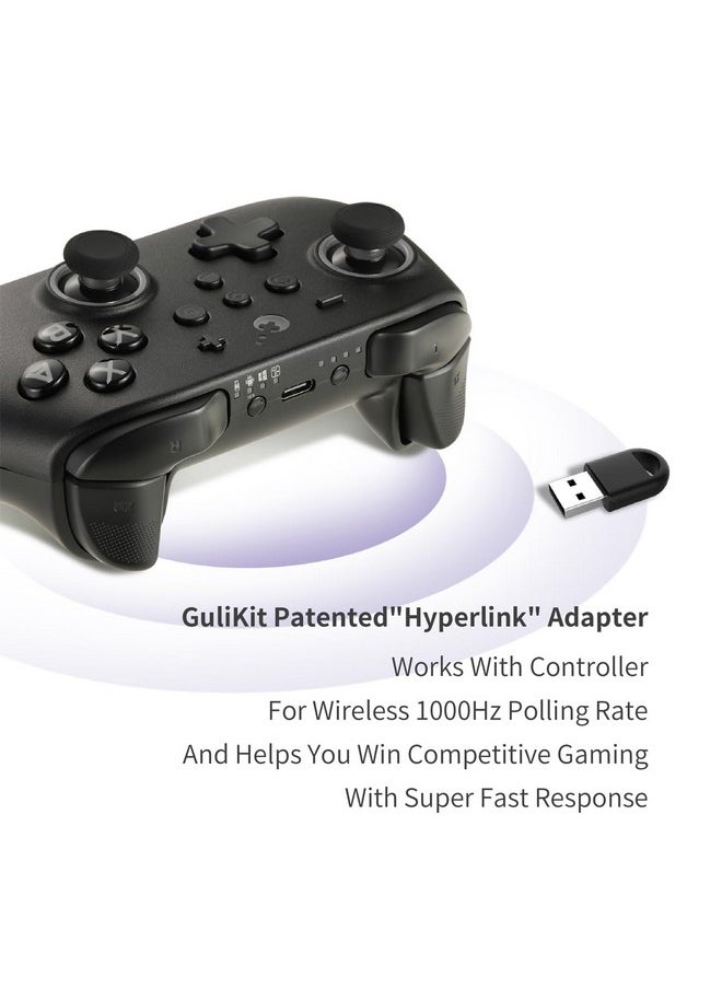 Gulikit - Kk3 Pro Game Controller Hall Effect Joysticks Analog Triggers Wireless Pro 1000Hz Polling Rate Maglev/Hd/Rotory Vibration Compatible With Switch/Pc/Android/Ios/Steam Deck (Black) - Image 1