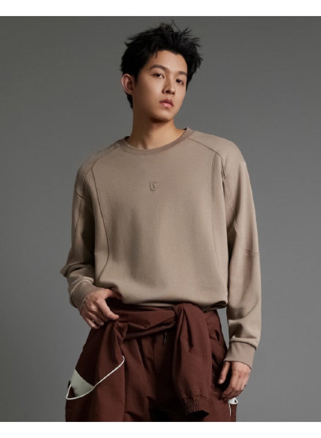 Cabbeen Raglan Sleeve Sweatshirt Men Creative Split Line High-frequency Logo 26 Spring Long Sleeve Sweatshirt - Image 1