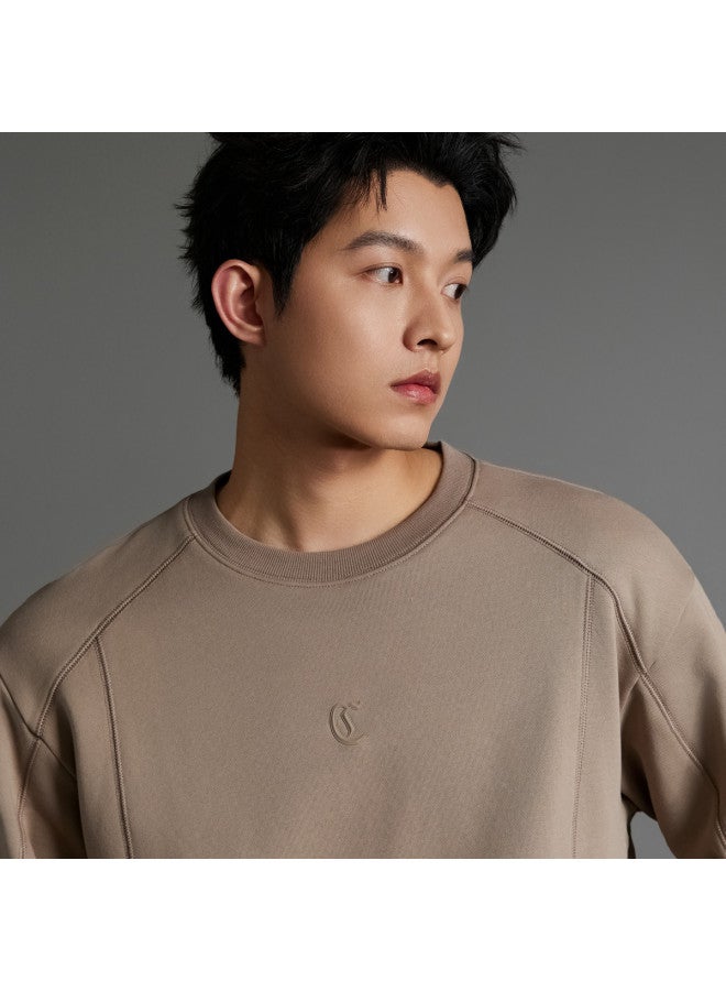 Cabbeen Raglan Sleeve Sweatshirt Men Creative Split Line High-frequency Logo 26 Spring Long Sleeve Sweatshirt - Image 3