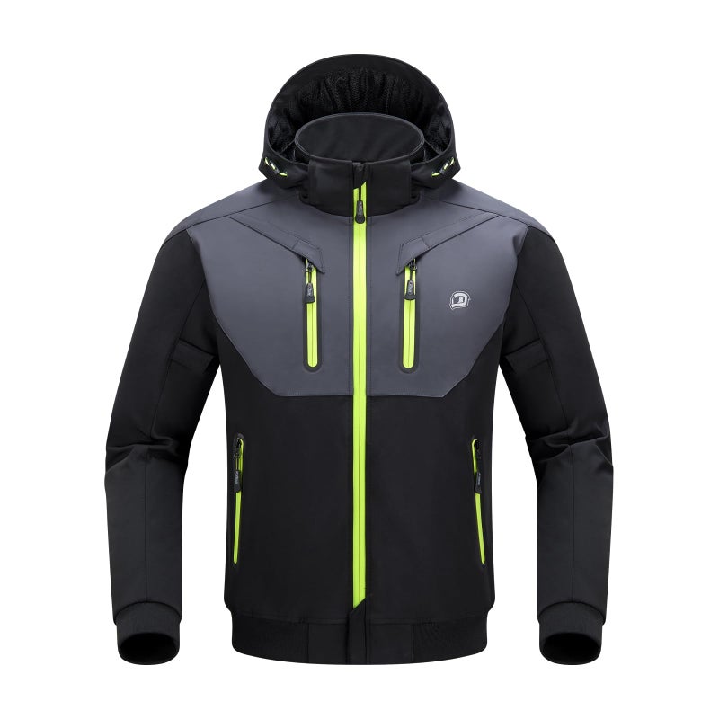 BORLENI Motorcycle Jacket with CE Armor Winter Motorcycle Jacket for Motorbike Riding with Removable Liner Detachable Hood WaterRepellent Windproof