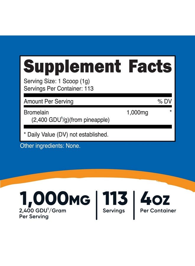 مسحوق بروميلين نيوتريكوست 4 أونصة - غير معدّل وراثيًا، نباتي، خالٍ من الجلوتين - Image 2