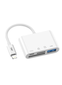 JBQ Lightning to USB Camera Adapter,Lightning to USB Female OTG Adapter with Charging Port Compatible for iPhone/iPad/Card Reader/USB Flash Drive/Keyboard/Mouse, Plug and Play  - Image 1
