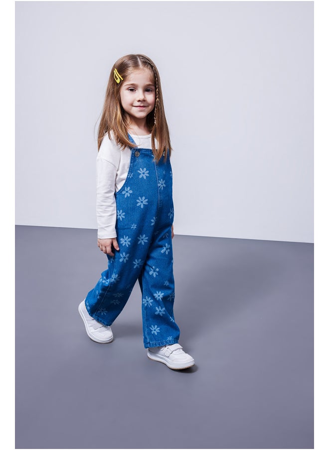 DeFacto Babygirl Regular Fit Sleeveless Denim Overalls  - Image 4