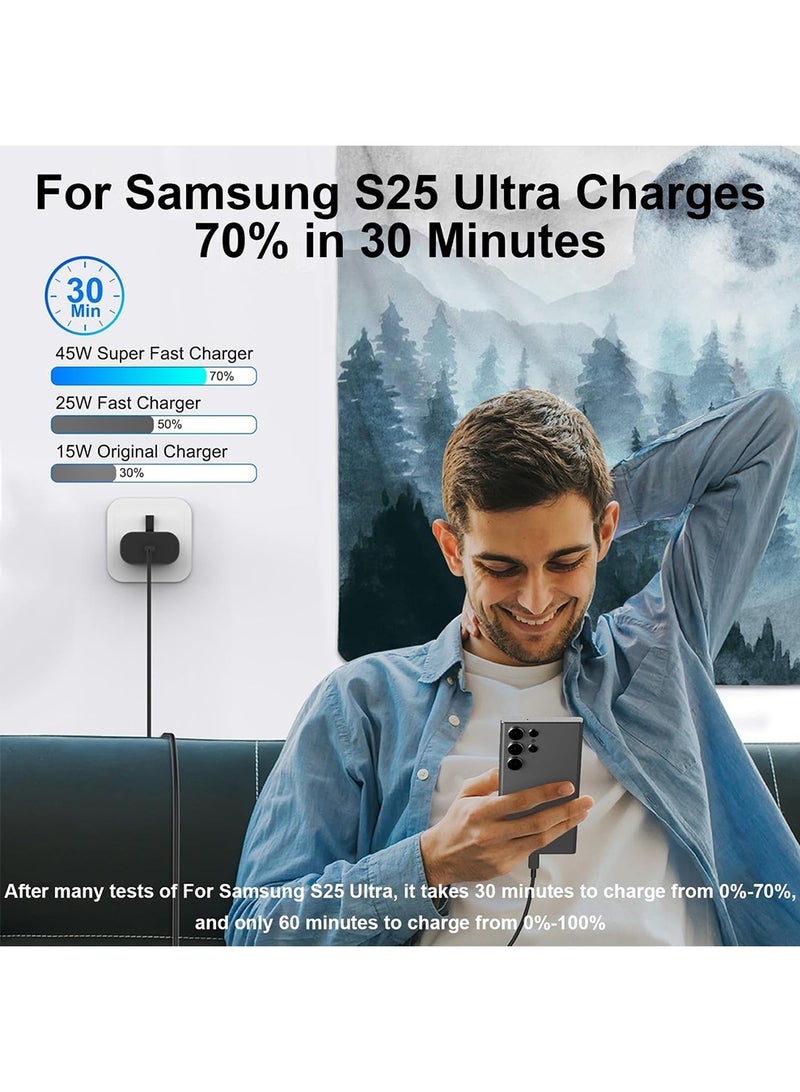 X-level 45W Super Fast Charger for Samsung Galaxy S25 Ultra/+/Plus, S24 U ltra, S23 Ul tra, A56, A36, Honor Magic 7 Pro, 7 Lite, 6 Lite, X6b, 200, Google Pixel USB C Plug 5A Charging Cable, PPS PD 3.0 Charge - Image 3