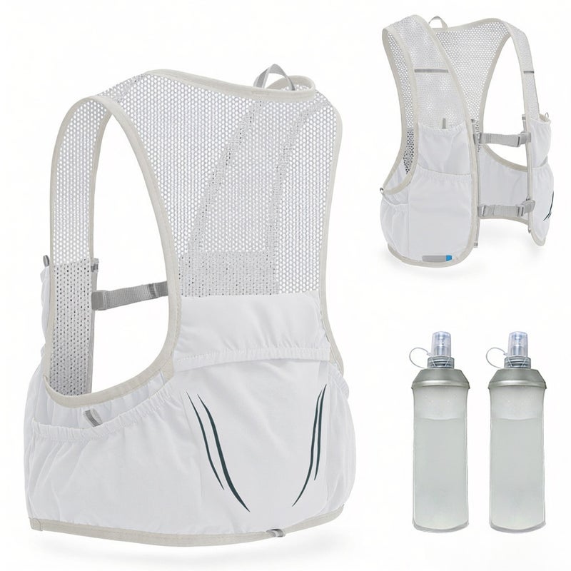 Outdoor Running Backpack with Two Water Bladders Bicycle Backpack Sports Vest Ultralight Riding Bag Women Men Breathable Jogging Sport Backpack Soft Water Flask For Camping Hiking Cycling Sport Bag - Image 1