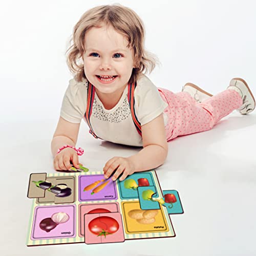 Mini Leaves Vegetables 2 Pieces Wooden Puzzle Set, Kids Toys for 2-5 Years Boy, Educational Jigsaw, Zero Plastic, My First Learning Puzzle for Picture Matching, Toys for 2+ Year Old Boy - Image 5