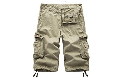 Leward Men's Cotton Twill Cargo Shorts Outdoor Wear Lightweight (US, Numeric, 34, Regular, Regular, Khaki) - Image 1