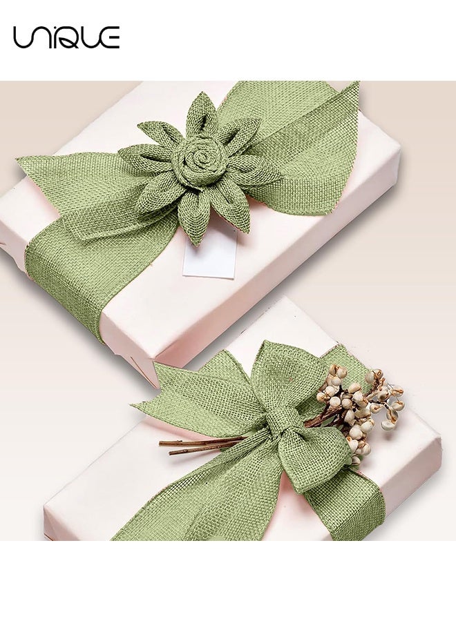 يونيك الشريط الأخضر الحكيم-2.5 بوصة × 10 ياردات الشريط السلكي المنسوجة الشريط الطبيعي-الشريط الشريط للديكور المنزلي ، تغليف الهدايا ، إكليل من الزهور ، الديكور في الهواء الطلق ، الحرف اليدوية - Image 5
