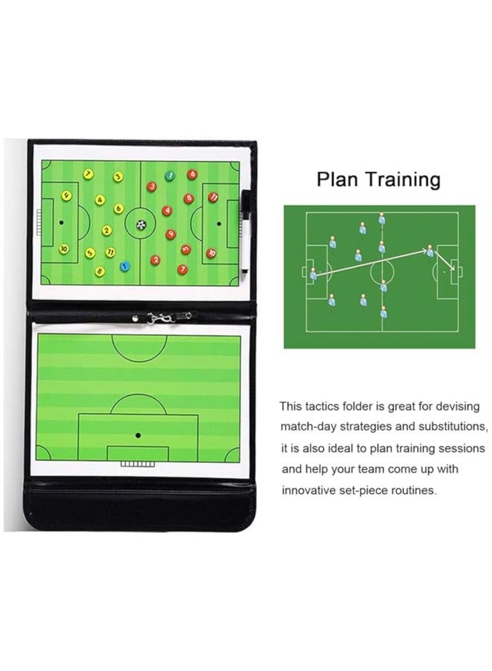 Generic TXENCEX Football Coaching Board Coaches Clipboard Tactical Magnetic Board Kit,Portable Strategy Coach Board with Dry Erase, Marker Pen and Zipper Bag - Image 3