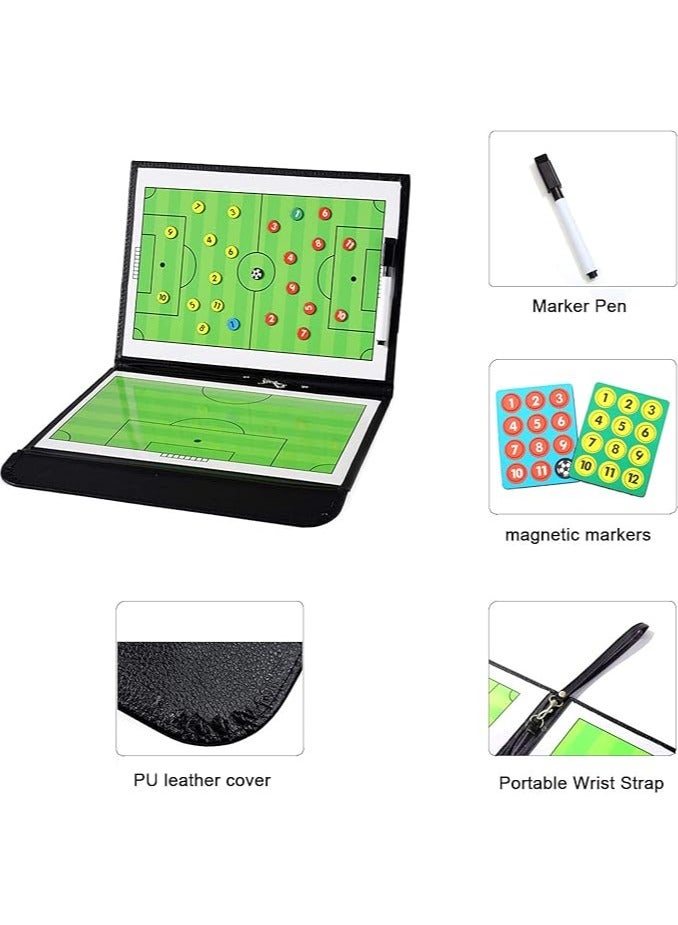Generic TXENCEX Football Coaching Board Coaches Clipboard Tactical Magnetic Board Kit,Portable Strategy Coach Board with Dry Erase, Marker Pen and Zipper Bag - Image 4