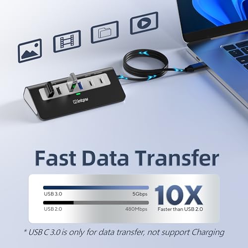 intpw 9-in-1 USB-C Docking Station - 4K HDMI, PD 100W, 3 Type A/C 3.0 5Gbps, 2 Type-A 2.0, SD/TF, Aluminum USB C Hub Compatible with MacBook, iPad, iPhone 16/15 - Image 5