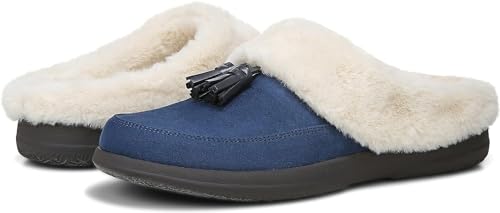 Vionic Cedar Perrin Women's Slip-On Cozy Slipper- Supporting Ladies Indoor/Outdoor Slippers that Include VIO MOTION Technology Dark Blue 8 Medium - Image 5