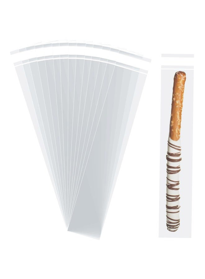 Morepack Self Sealing Cellophane Bags,2x10 Inches 100 Pcs Clear Pretzel Rod Bags, Resealable Bag for Packaging ICY Candy Popsicle - Image 2