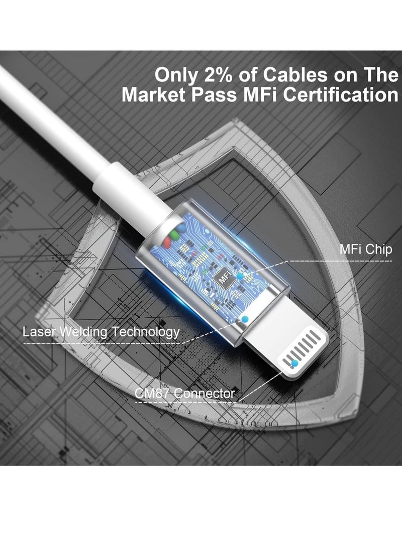 Raxoom 2pack 6ft iPhone Charger, [Apple MFi Certified] Long iPhone Charger Cord 10 ft, Apple Lightning to USB Cable, 10 Foot Fast Charging Cords for iPhone Charger 14/13/12/11/13 Pro/13 Max/X/XS/XR/XS - Image 2