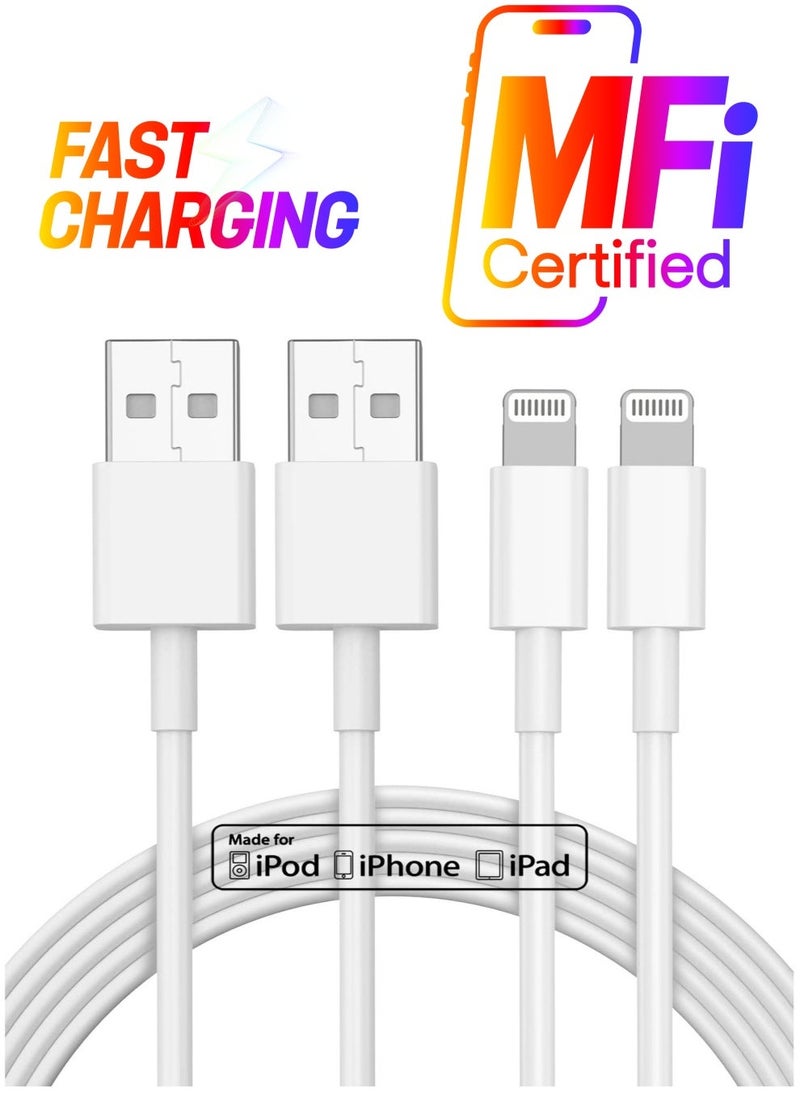 Raxoom 2pack 6ft iPhone Charger, [Apple MFi Certified] Long iPhone Charger Cord 10 ft, Apple Lightning to USB Cable, 10 Foot Fast Charging Cords for iPhone Charger 14/13/12/11/13 Pro/13 Max/X/XS/XR/XS - Image 1