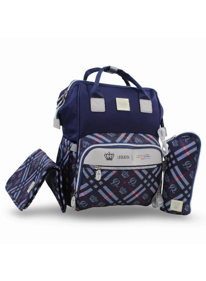 LeQueen Diamond 8th Special Edition Soft Waterproof Diaper Bag - Navy Blue - Image 1
