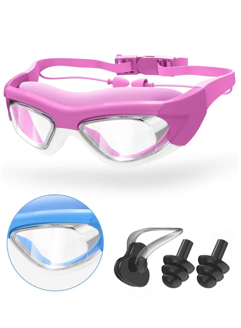 Y&D Kids Swimming Goggles, Swim Goggles Wide Vision Waterproof Premium Glasses Diving Anti Fog No Leaking UV Protection-with Case, Nose Clip Ear Plugs for Girls Boys - Image 1