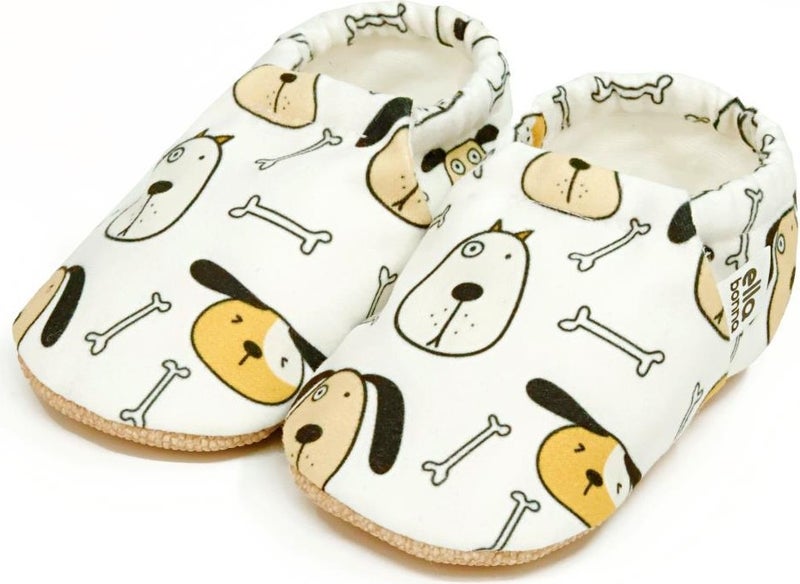 Ella Bonna Patterned Baby Booties, Non-Slip Sole, Home Nursery Shoes Slippers, Cute Dog  - Image 1