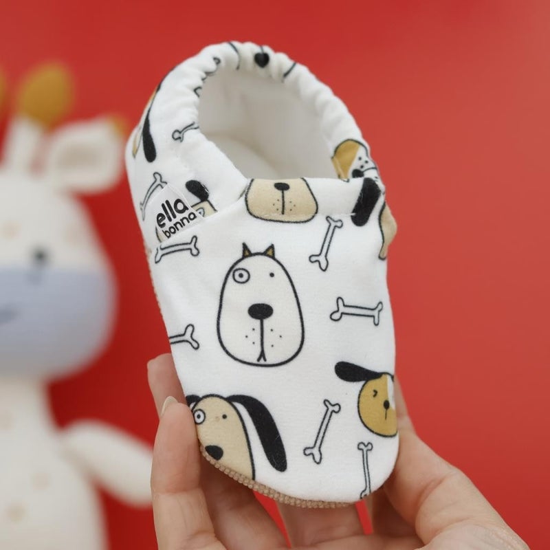 Ella Bonna Patterned Baby Booties, Non-Slip Sole, Home Nursery Shoes Slippers, Cute Dog  - Image 5