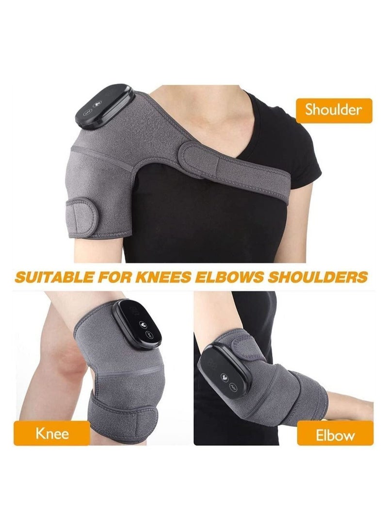 Y&D - Knee Massager Heated Brace, 3 Adjustable Vibrations Massage and Heating Modes, Brace Wrap with for Pain Relief, Elbow Shoulder Relax Stress Relief - Image 1