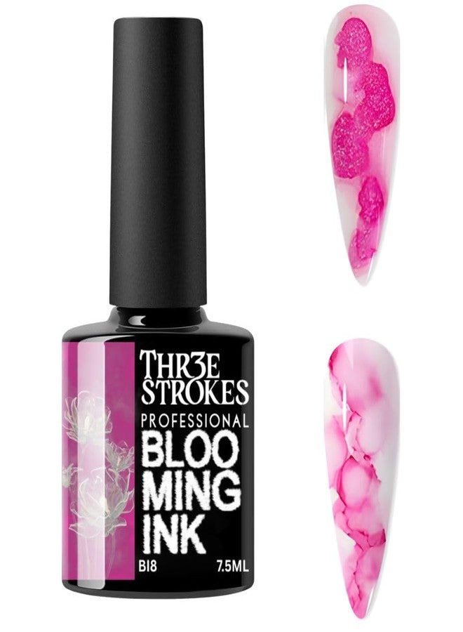 THR3E STROKES Professional Blooming Nail Ink for Marble Effect - Watercolor Blossom Polish for Nail Art | Magic Spread Fluid Pigment for UV Gel Nails | Smokey Gradient DIY Manicure (1 Bottle, 7.5ml) (BI8) - Image 1