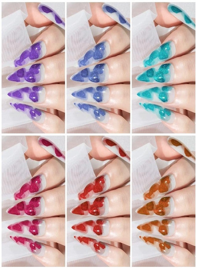 THR3E STROKES Professional Blooming Nail Ink for Marble Effect - Watercolor Blossom Polish for Nail Art | Magic Spread Fluid Pigment for UV Gel Nails | Smokey Gradient DIY Manicure (1 Bottle, 7.5ml) (BI8) - Image 2