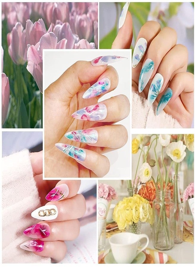 THR3E STROKES Professional Blooming Nail Ink for Marble Effect - Watercolor Blossom Polish for Nail Art | Magic Spread Fluid Pigment for UV Gel Nails | Smokey Gradient DIY Manicure (1 Bottle, 7.5ml) (BI8) - Image 4