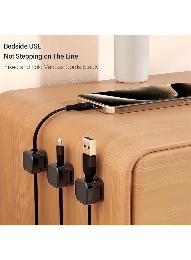erorex Cable Organizer Magnetic Cable Clips Desk Wall Organizer Phone Usb Charger Holder Useful For Power Cords Usb Cables Tv Cables Pc 6 Pack - Image 4