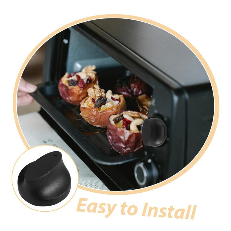 2Pcs Black Plastic Stove Knobs Replacement for Gas Range Oven Microwave Rice Cooker Easy Install - Image 4