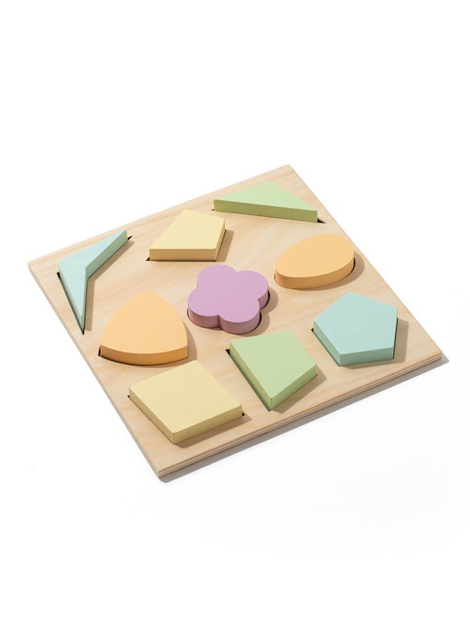Products Geometric Puzzle Jigsaw Puzzle Wooden Shape Building Blocks Montessori Early Education Children's Educational Toys-Color:Style 5 - Image 1