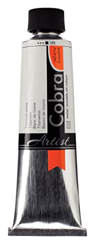 Talens Cobra Water-Mixable Oil Color 150 ml Tube - Titanium White - Image 4