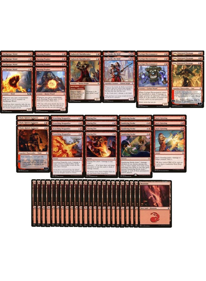 Red Burn - Very Powerful - Modern Legal - Custom Built - Magic The Gathering - - 60 Card