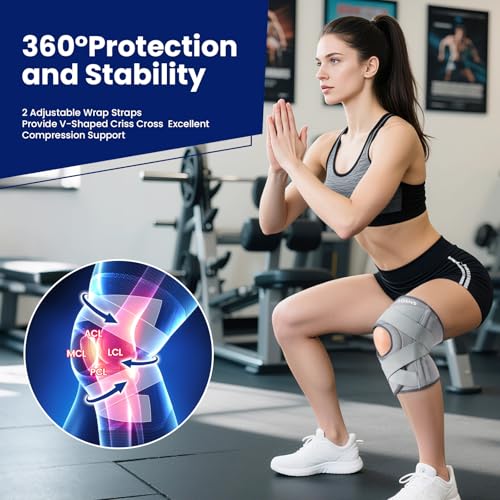 JOMVD Knee Brace for Knee Pain, Meniscus Tear, Adjustable Knee Support with Side Spring Stabilizers for Meniscus Tear, Arthritis, Patella Stability, Knee Pain Relief, Women and Men,X-Large - Image 4