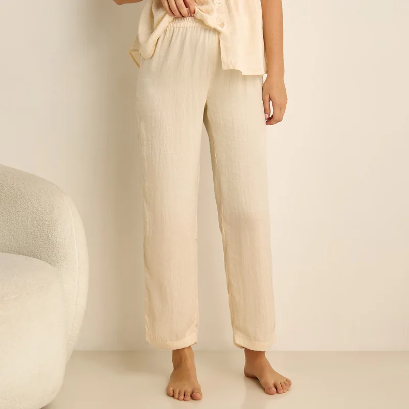 Splash FAV Ruffle Detail Satin Maternity Pyjama Set