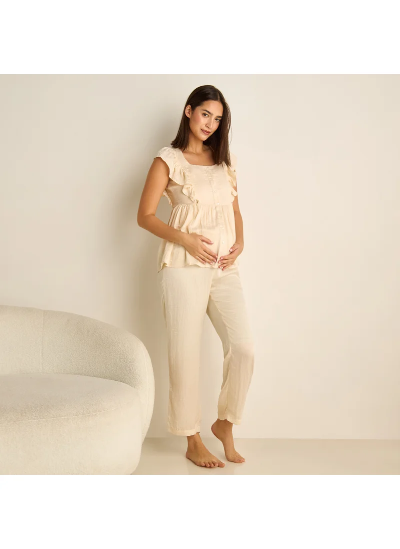 سبلاش فيڤ Ruffle Detail Satin Maternity Pyjama Set