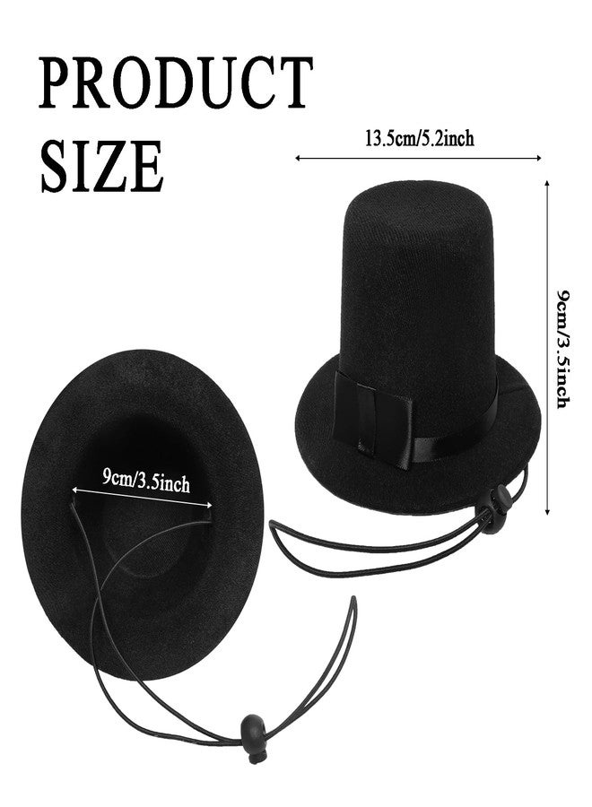 Hftjtsa Pet Formal Accessories Set 2 Pcs Dog Costume Top Hat with Formal Pet Tuxedo Bowtie/Necktie Birthday Party Halloween Gradation Christmas Dog Cat Costumes Accessories Black One Size - Image 2