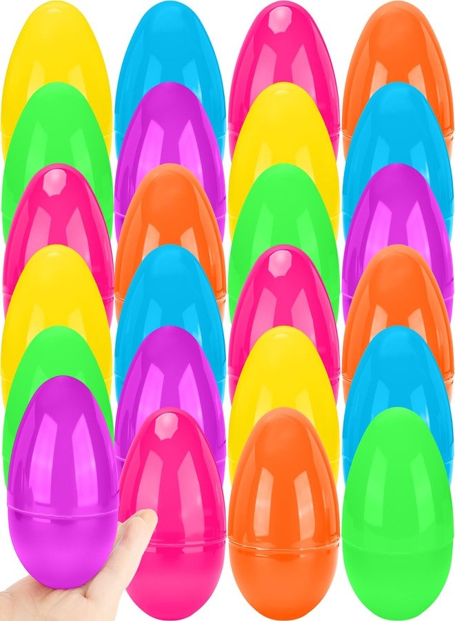 Haconba 24 Pack 4 Inch Fillable Easter Eggs Colorful Large Plastic Empty Eggs for Easter Party Supplies Egg Hunt Game Basket Fillers, 6 Colors - Image 1